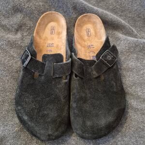 Birkenstock Suede Boston Black EU size 41 Women's US 10-10.5